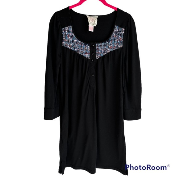 Flying Tomato Black Long Sleeve Ladies Casual Career Braided Neck Dress, L - Picture 1 of 8